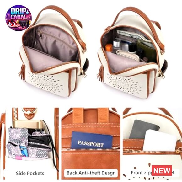 Mini Backpack Purse Vegan Leather Waterproof Convertible Daypack Travel Chic